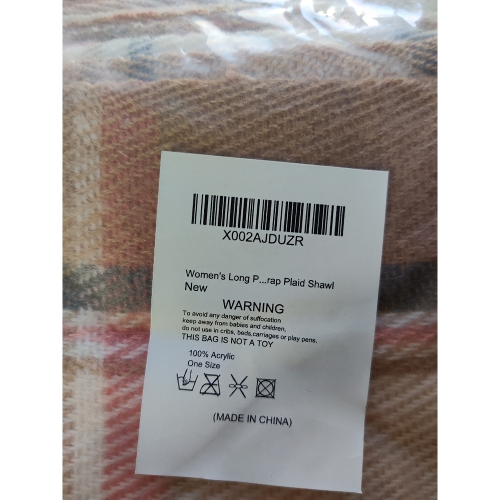 Scarf Shawl Multicolor Plaid - Picture 7 of 10